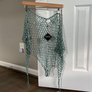 Turquoise beach cover up fishnet Zaful size S